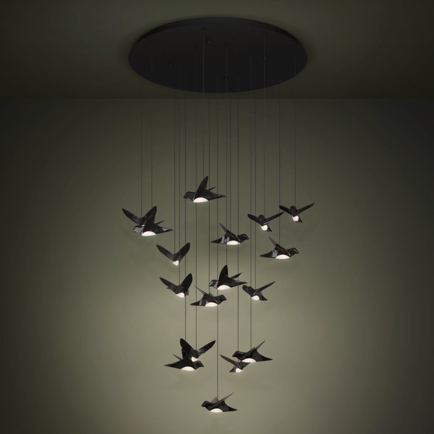 Eglo - Suspension filaire à intensité variable 17xLED/3W/230V 3000K noir