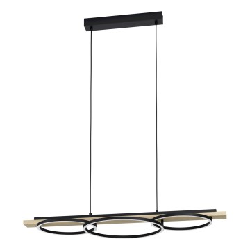 Eglo - Suspension filaire à intensité variable 2xLED/12,5W/230V+1xLED/15,5W 3000K beige/noir
