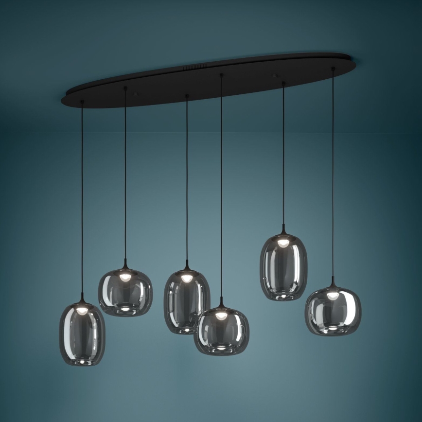 Eglo - Suspension filaire à intensité variable 6xLED/3,7W/230V 2700-6500K fumé + Télécommande