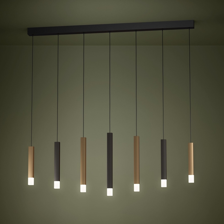 Eglo - Suspension filaire à intensité variable 7xLED/3,1W/230V 3000K anthracite/doré
