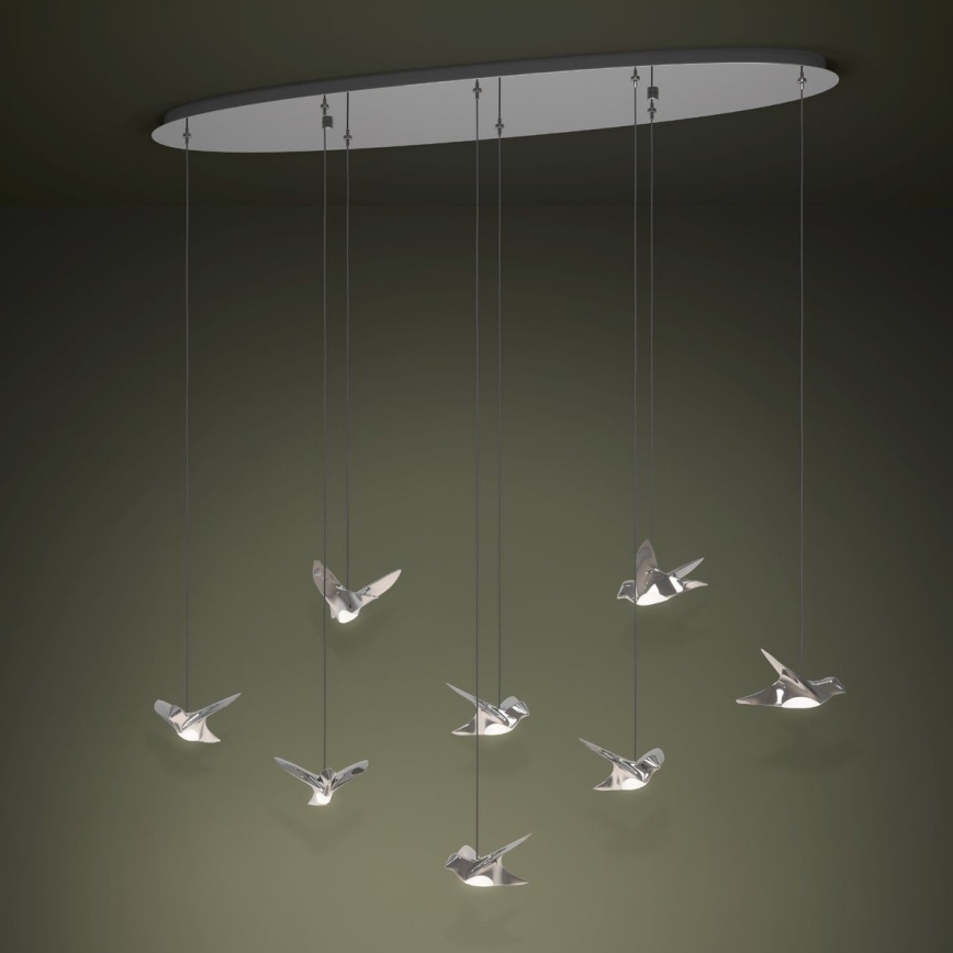 Eglo - Suspension filaire à intensité variable 8xLED/4,2W/230V 3000K chrome brillant