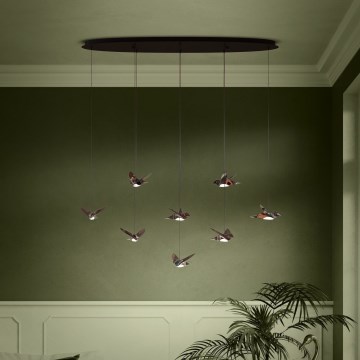 Eglo - Suspension filaire à intensité variable 8xLED/4,2W/230V 3000K noir