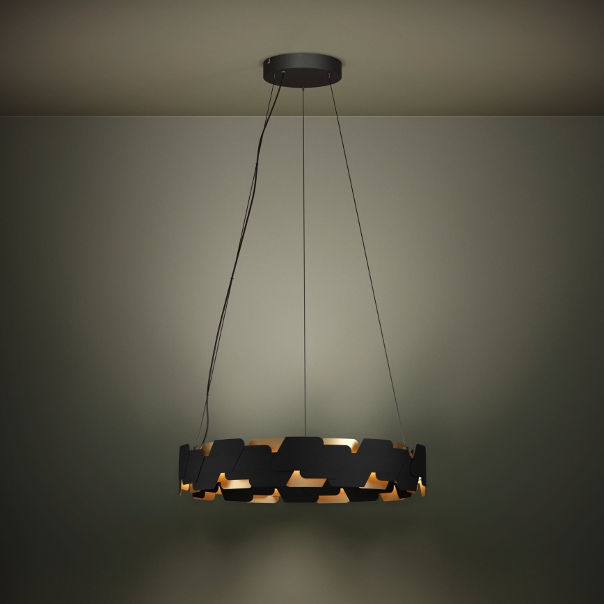 Eglo - Suspension filaire à intensité variable LED/72W/230V 3000K noir/doré