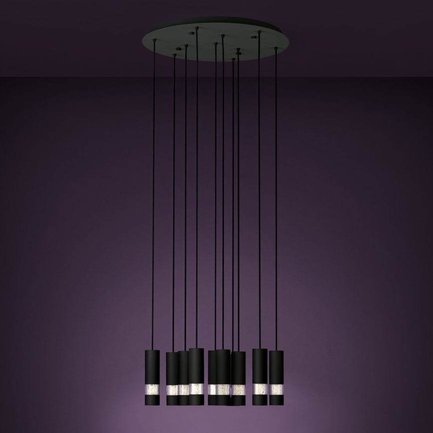 Eglo - Suspension filaire LED 10xGU10/4,6W/230V noir