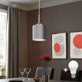 Eglo - Suspension filaire LED TUNJA 1xE27/60W/230V gris