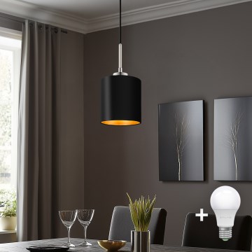 Eglo - Suspension filaire LED TUNJA 1xE27/60W/230V noir