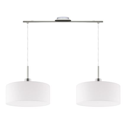 Eglo - Suspension filaire LED TUNJA 2xE27/60W/230V blanc