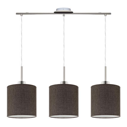 Eglo - Suspension filaire LED TUNJA 3xE27/60W/230V marron