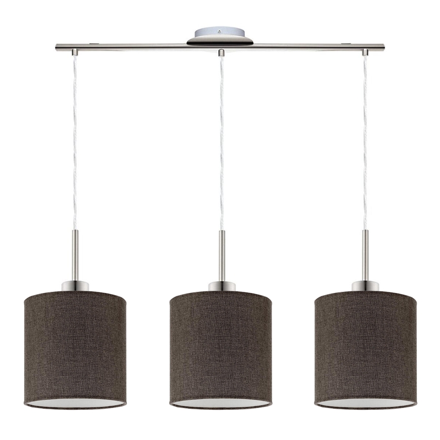 Eglo - Suspension filaire LED TUNJA 3xE27/60W/230V marron