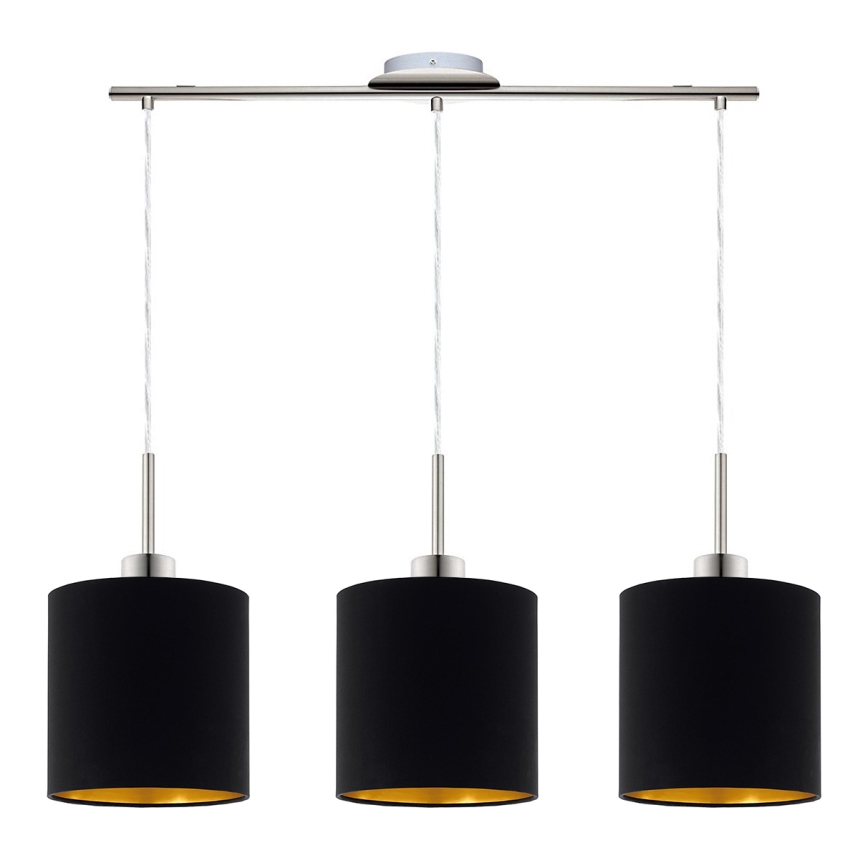 Eglo - Suspension filaire LED TUNJA 3xE27/60W/230V noir