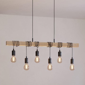 Eglo - Suspension filaire TOWNSHEND 6xE27/60W/230V - FSC certifié