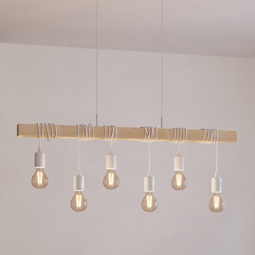 Eglo - Suspension filaire TOWNSHEND 6xE27/60W/230V - FSC certifié
