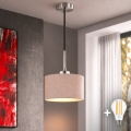 Eglo - Suspension LED sur câble TUNJA 1xE27/60W/230V Ø 20 cm beige/noir