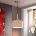 Eglo - Suspension LED TUNJA sur câble 1xE27/60W/230V Ø 20 cm beige/rouge