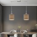 Eglo - Suspension LED TUNJA sur câble 2xE27/60W/230V taupe
