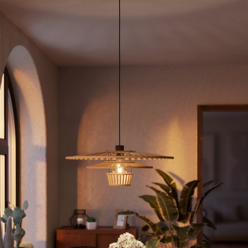 Eglo - Suspension sur câble 1xE27/40W/230V bambou