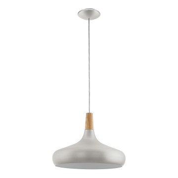 Eglo - Suspension sur câble 1xE27/40W/230V Ø 40 cm argenté