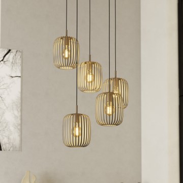 Eglo - Suspension sur câble 5xE27/40W/230V beige