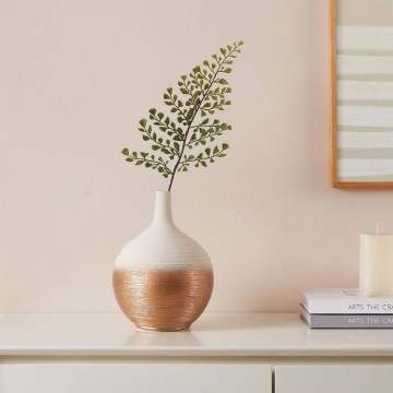Eglo - Vaso in ceramica 22x16 cm bianco/oro