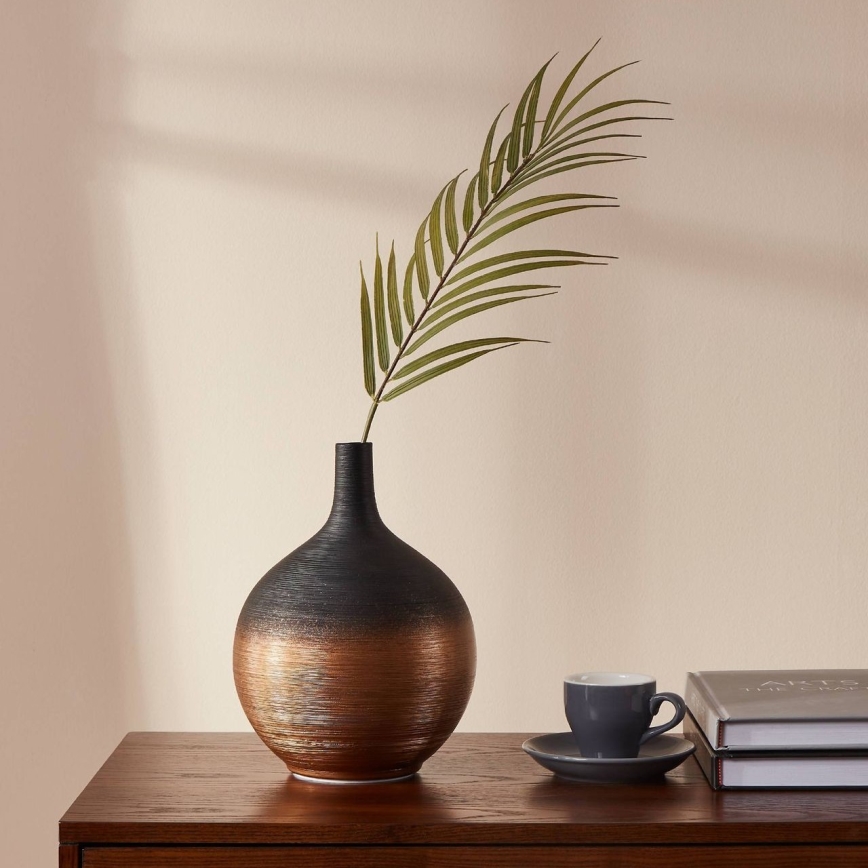 Eglo - Vaso in ceramica 22x16 cm nero/oro