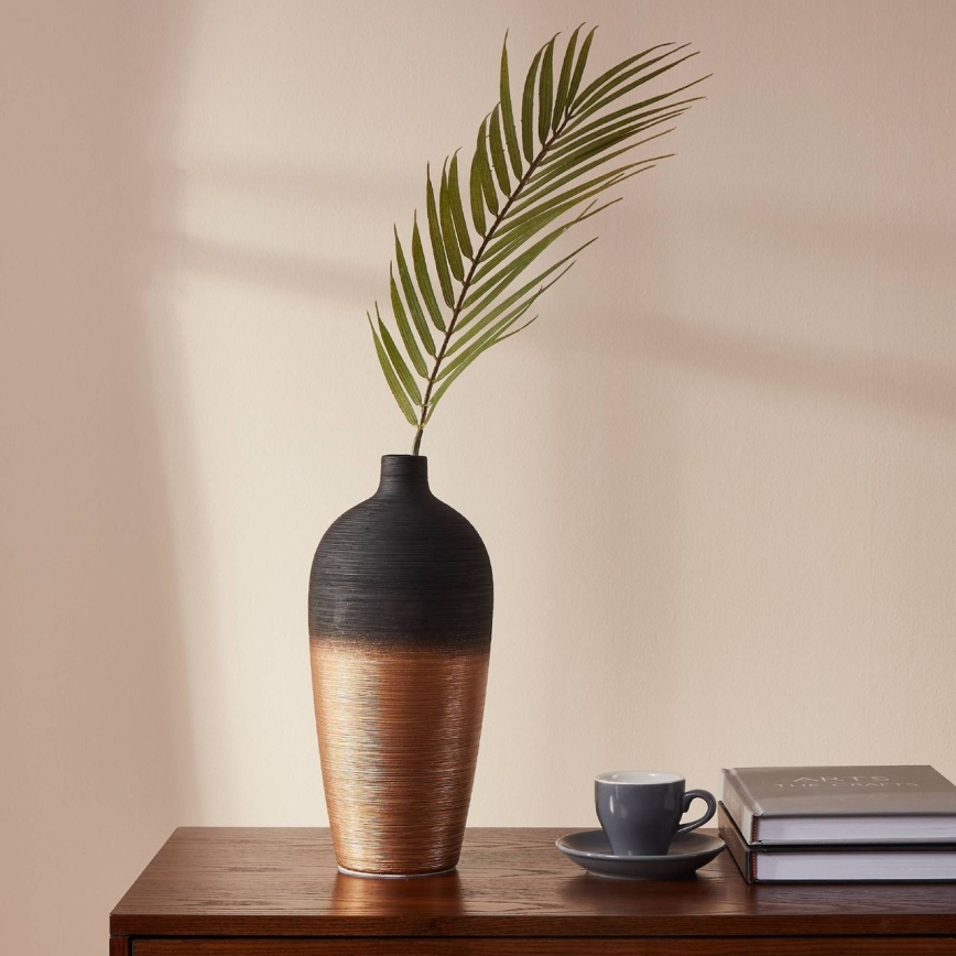 Eglo - Vaso in ceramica 28x12,5 cm nero/oro