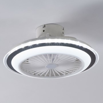 Eglo - Ventilateur de plafond à intensité variable LED/25,5W/230V blanc/gris 2700-6500K + télécommande