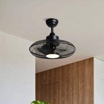 Eglo - Ventilateur de plafond à LED 15W/230V Ø 53 cm noir + télécommande