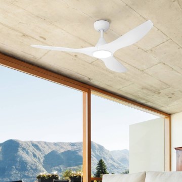 Eglo - Ventilateur de plafond LED/19 W/230 V Ø 132 cm blanc + télécommande
