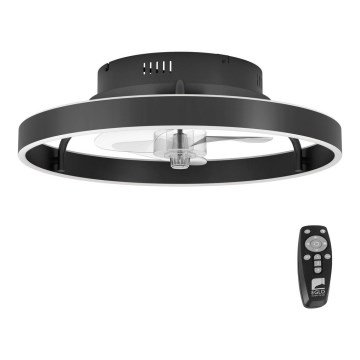 Eglo - Ventilateur de plafond LED à intensité variable LED/35,6W/230V noir + télécommande