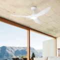 Eglo - Ventilatore da soffitto LED 19 W/230 V Ø 132 cm bianco + telecomando