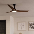 Eglo - Ventilatore da soffitto LED/19W/230V Ø 132 cm marrone + telecomando