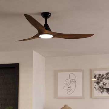Eglo - Ventilatore da soffitto LED/19W/230V Ø 132 cm marrone + telecomando