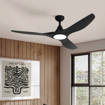 Eglo - Ventilatore da soffitto LED/19W/230V Ø 132 cm nero + telecomando