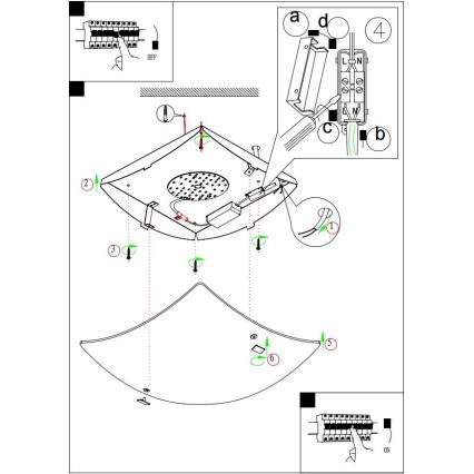 Eglo - Vetro di ricambio per soffitto/Applique BORGO 410x410 mm