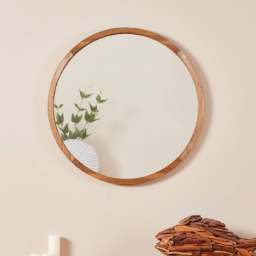 Eglo - Wandspiegel d 70 cm braun