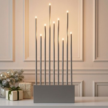 Eglo - Weihnachtskerzenhalter 9xE5/0,6W/230/12V grau