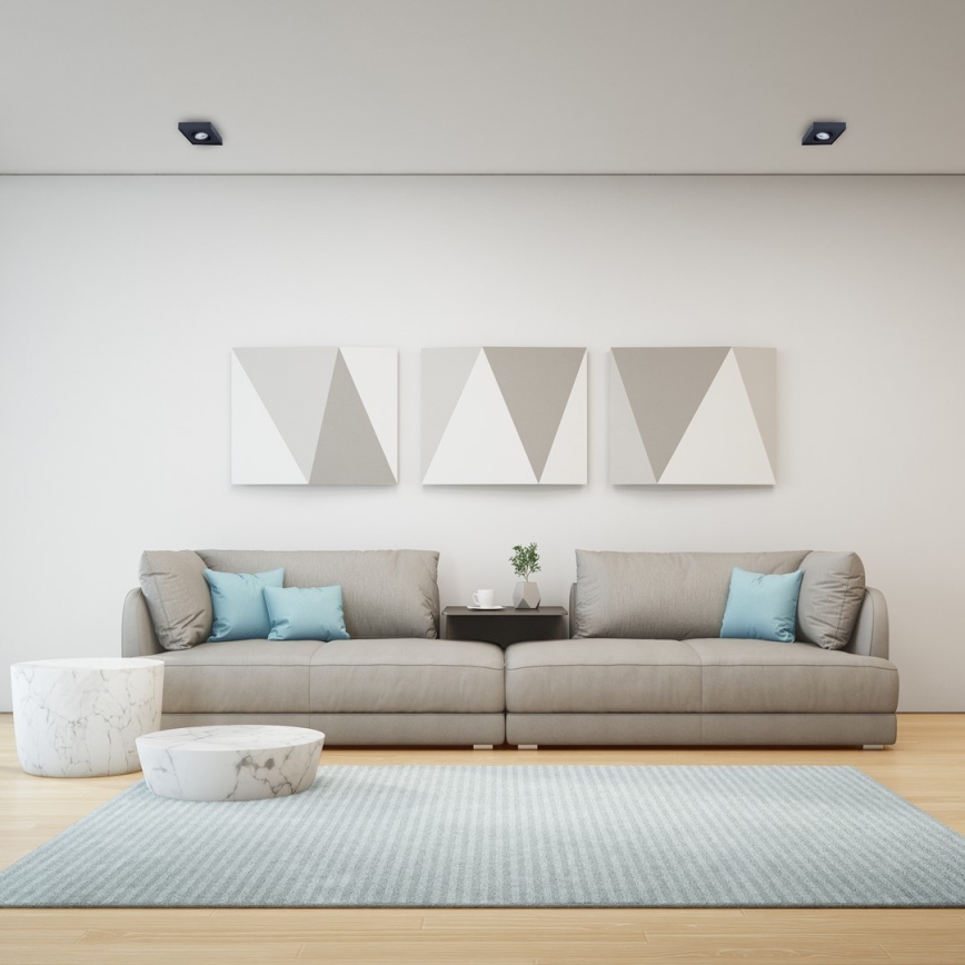 Einbau-Spotleuchte NUSA 1xGU5,3/MR16/50W/12V eckig schwarz