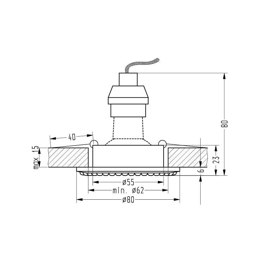 Einbaubeleuchtung SOC 1xGU10/50W/230V