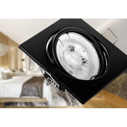Einbauleuchte 1xGU10/MR16/10W/230V 9x9 cm schwarz