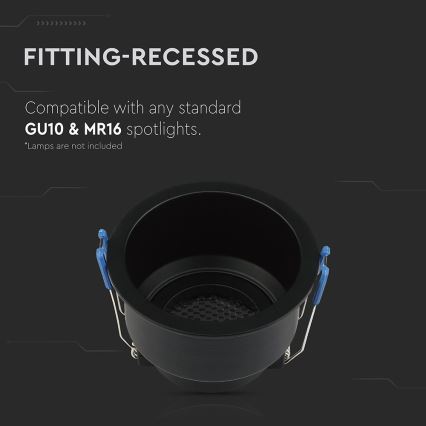 Einbauleuchte GU10 Ø 9 cm Schwarz