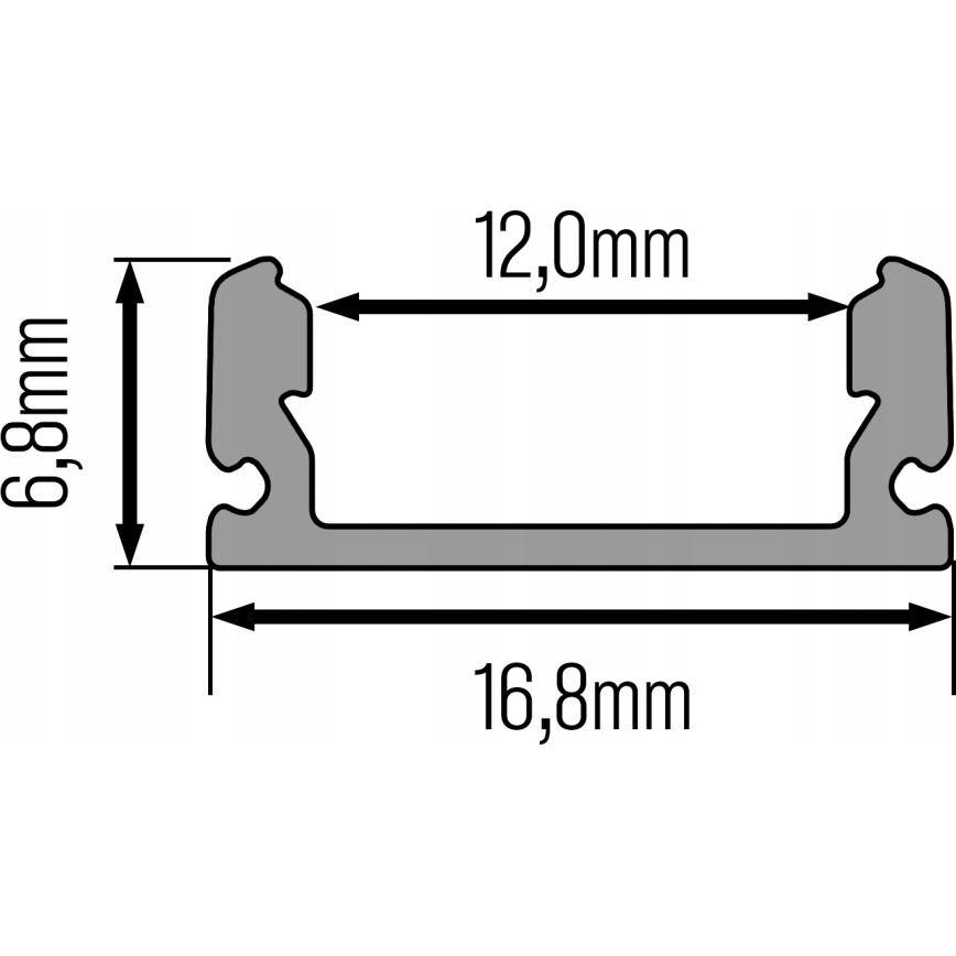 Einbauprofil für LED-Streifen 1 m schwarz/transparent