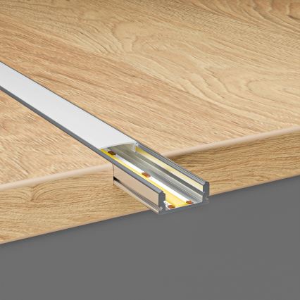 Einbauprofil für LED-Streifen, 1 m, silber/weiß