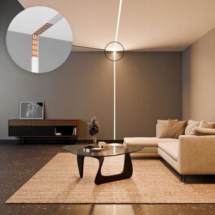 Einbauprofil für LED-Streifen, 1 m, silber/weiß