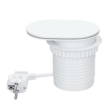 Einbausteckdose mit kabellosem 20‑W‑Ladepad, 1 Steckdose + USB A+C, weiß