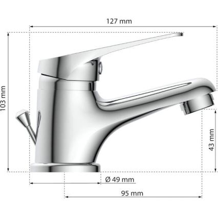 Eisl NI075SCR - Miscelatore per lavabo SPEED cromo lucido