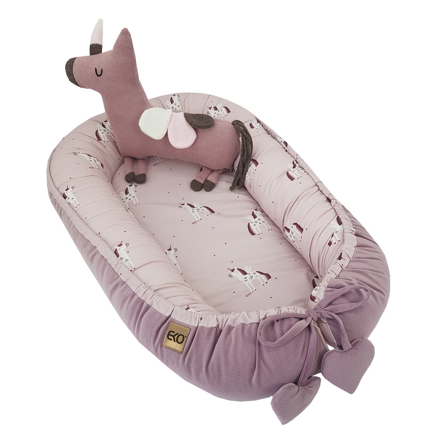 EKO - Cesto per bambini in cotone UNICORN 90x60 cm