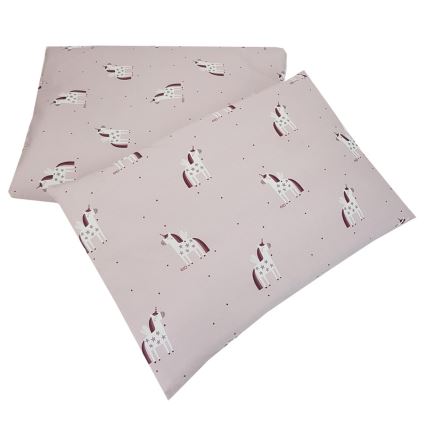 EKO - Parure de lit en coton mousseline pour lit d'enfant UNICORN 2-pièces