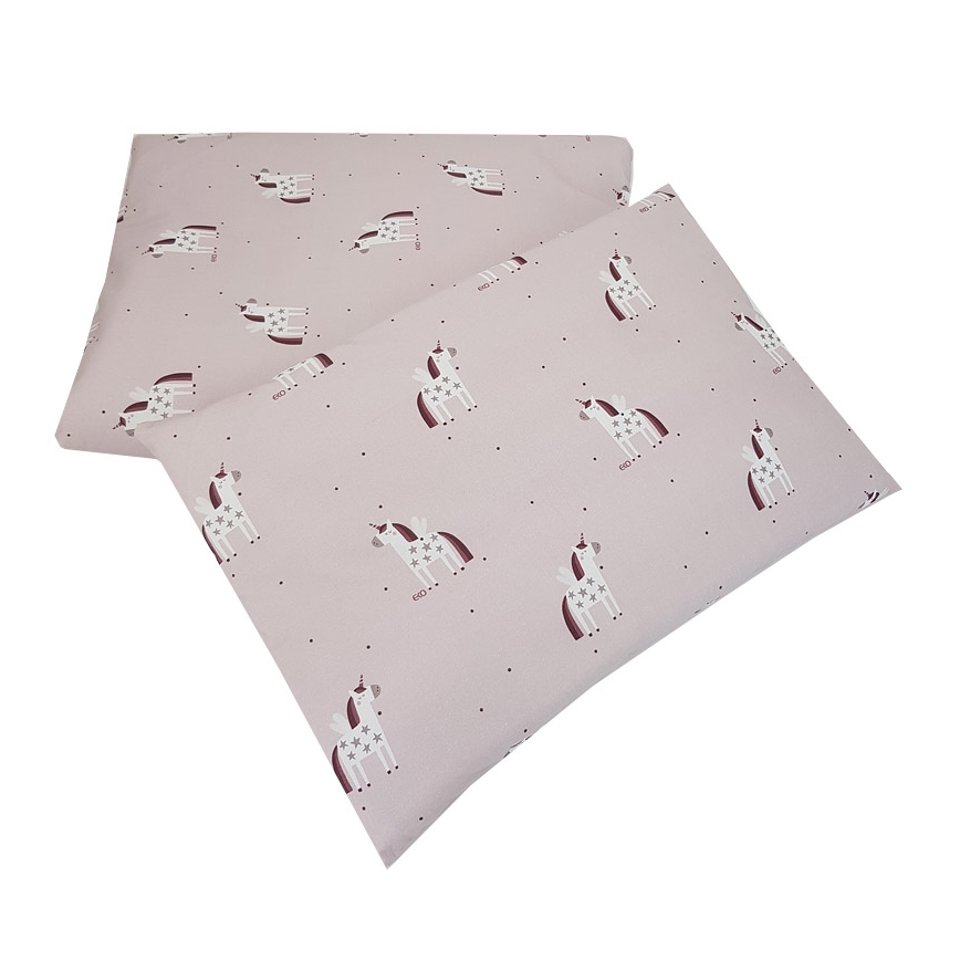 EKO - Parure de lit en coton mousseline pour lit d'enfant UNICORN 2-pièces