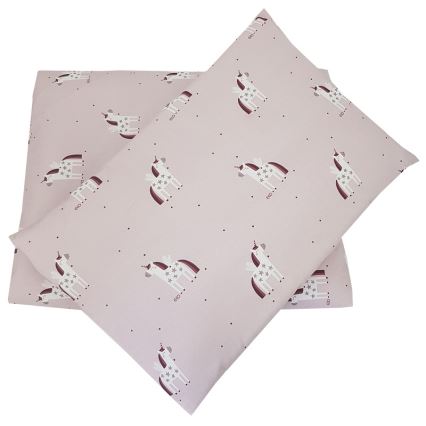 EKO - Parure de lit en coton mousseline pour lit d'enfant UNICORN 2-pièces
