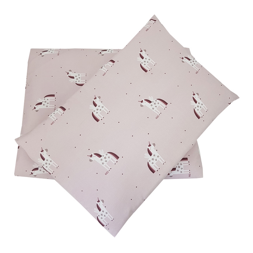 EKO - Parure de lit en coton mousseline pour lit d'enfant UNICORN 2-pièces